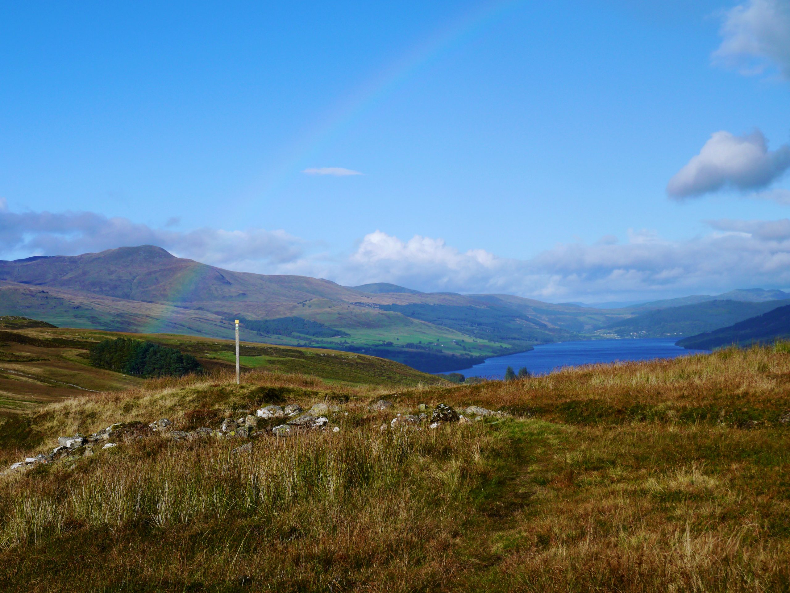 Descent to Loch Tay, with rainbow Descent to Loch Tay, rainbow